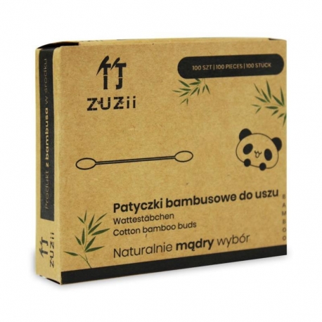 PATYCZKI HIGIENICZNE BAMBUSOWE Z BAWEŁNĄ  100 szt - ZUZII