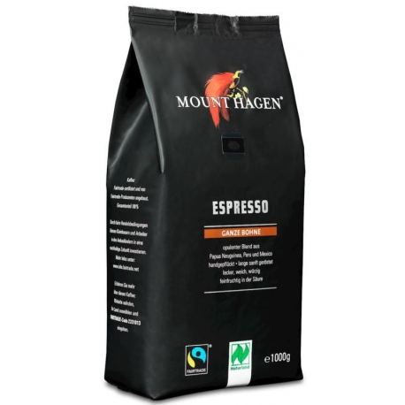 KAWA ZIARNISTA ARABICA 100% ESPRESSO FAI R TRADE BIO 1 kg - MOUNT HAGEN