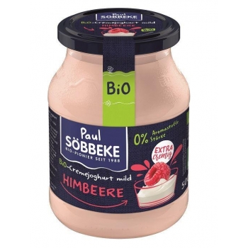 JOGURT MALINOWY (7,5% TŁUSZCZU W MLEKU)  BIO 500 g (SŁOIK) - SOBBEKE