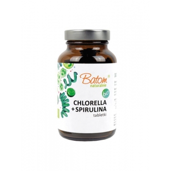 CHLORELLA + SPIRULINA BIO 300 TABLETEK 1 20 g (400 mg) – BATOM