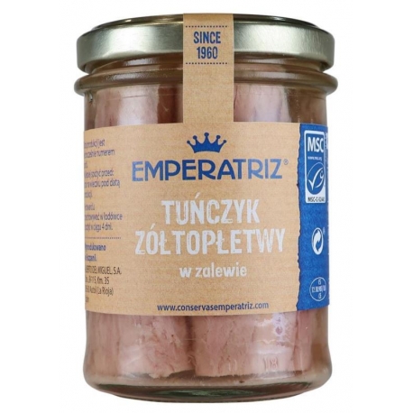 TUŃCZYK ŻÓŁTOPŁETWY FILETY W ZALEWIE 200  g (140 g) (SŁOIK) - EMPERATRIZ