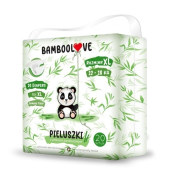 PIELUCHY Z WŁÓKNEM BAMBUSOWYM ROZMIAR XL  12 - 18 kg (20 szt.) - BAMBOOLOVE
