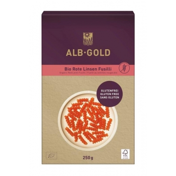 MAKARON (Z SOCZEWICY CZERWONEJ) ŚWIDERKI  BEZGLUTENOWY BIO 250 g - ALB-GOLD