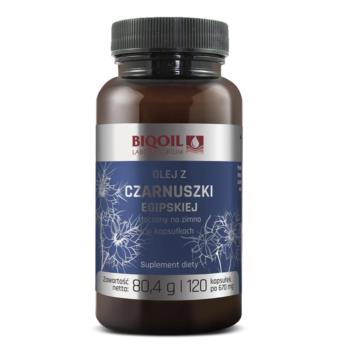 OLEJ Z CZARNUSZKI EGIPSKIEJ TŁOCZONY NA  ZIMNO 120 KAPSUŁEK (670 mg) - BIOOIL