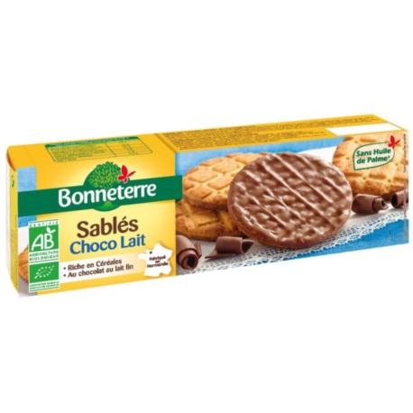 CIASTKA OBLANE MLECZNĄ CZEKOLADĄ BIO 120  g - BONNETERRE