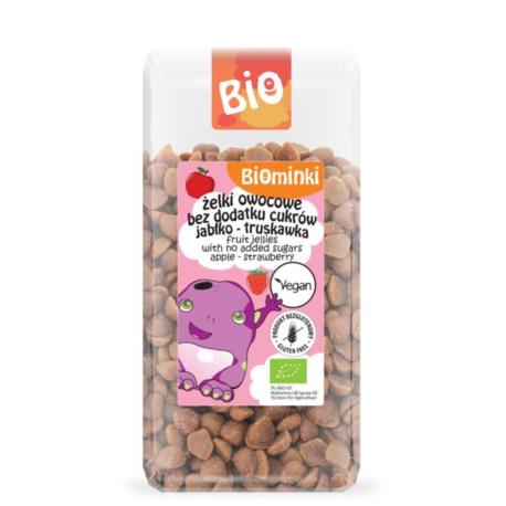 ŻELKI OWOCOWE BEZ DODATKU CUKRÓW JABŁKO - TRUSKAWKA BEZGLUTENOWE BIO 400 g - BIO