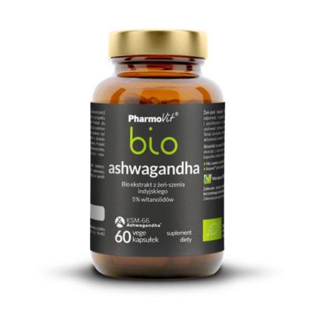 ASHWAGANDHA EKSTRAKT BEZGLUTENOWY  BIO 6 0 KAPSUŁEK 33 g - PHARMOVIT