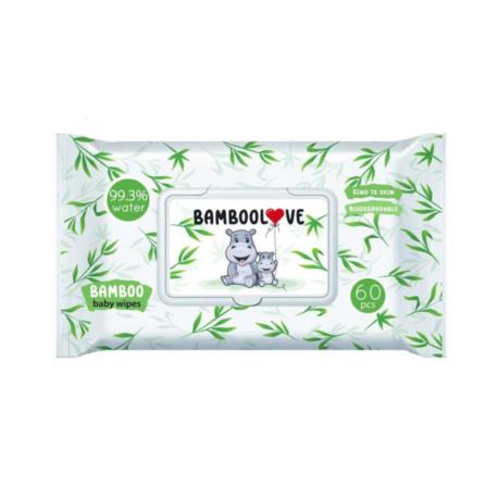 CHUSTECZKI BAMBUSOWE NAWILŻANE 60 szt. -  BAMBOOLOVE
