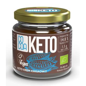 KREM KAKAOWY KETO Z OLEJEM MCT BEZ DODAT KU CUKRU BEZGLUTENOWY BIO 200 g - COCOA