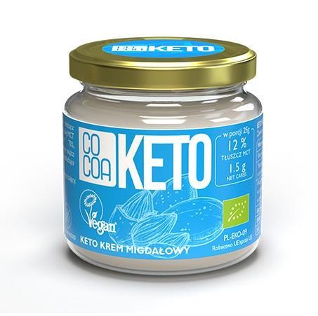 KREM MIGDAŁOWY KETO Z OLEJEM MCT BEZ DOD ATKU CUKRU BEZGLUTENOWY BIO 200 g - COCO