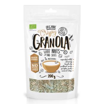 GRANOLA ORZECHOWA Z ORZECHAMI LASKOWYMI  I MIGDAŁAMI BIO 200 g - DIET-FOOD