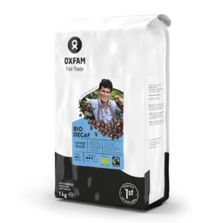 KAWA ZIARNISTA BEZKOFEINOWA ARABICA/ROBU STA FAIR TRADE BIO 1 kg - OXFAM