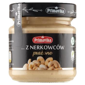 PASTA Z PRAŻONYCH ORZECHÓW NERKOWCA BEZG LUTENOWA 185 g - PRIMAVIKA