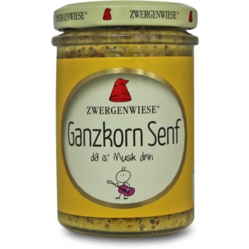 MUSZTARDA Z CAŁYMI ZIARNAMI BEZGLUTENOWA  BIO 160 ml - ZWERGENWIESE
