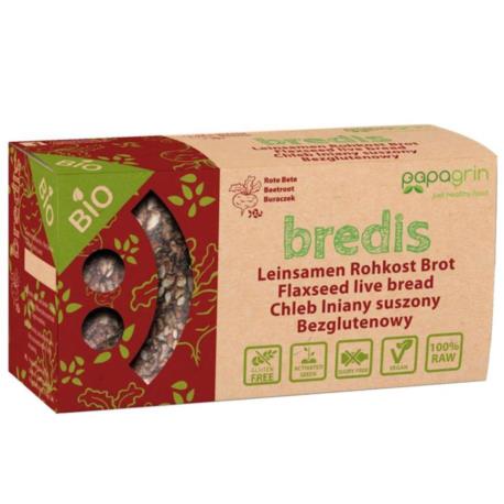 CHLEB LNIANY SUSZONY Z BURACZKIEM CZERWO NYM BEZGLUTENOWY BIO 70 g - PAPAGRIN