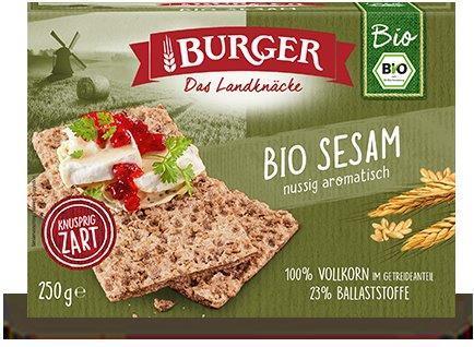 PIECZYWO CHRUPKIE ŻYTNIE RAZOWE Z SEZAME M BIO 250 g - BURGER