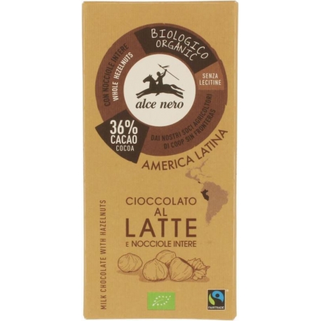 CZEKOLADA MLECZNA Z ORZECHAMI FAIR TRADE  BIO 100 g - ALCE NERO