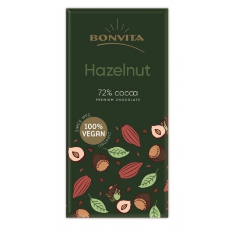 CZEKOLADA PREMIUM GORZKA 71% Z ORZECHAMI  BEZ LAKTOZY BEZGLUTENOWA BIO 100 g - BO