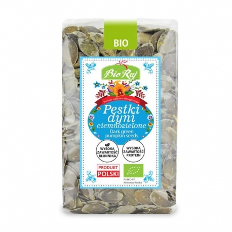 PESTKI DYNI CIEMNOZIELONE (UPRAWIANE W E UROPIE) BIO 300 g - BIO RAJ