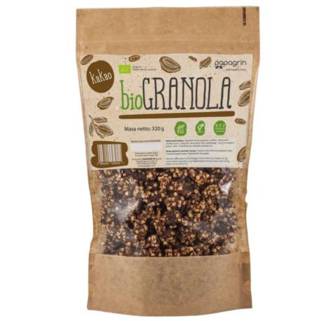 GRANOLA Z KAKAO BEZGLUTENOWA BIO 320 g -  PAPAGRIN