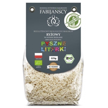 MAKARON (Z RYŻU BIAŁEGO) LITERKI B.EZGLU TENOWY BIO 225 g - FABIJAŃSCY