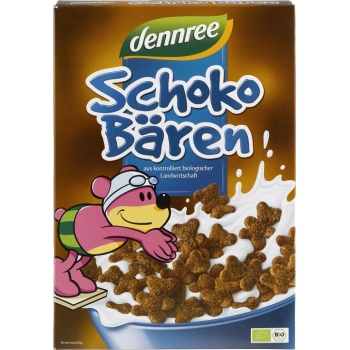 PŁATKI ŚNIADANIOWE MISIE CZEKOLADOWE BIO  250 g - DENNREE