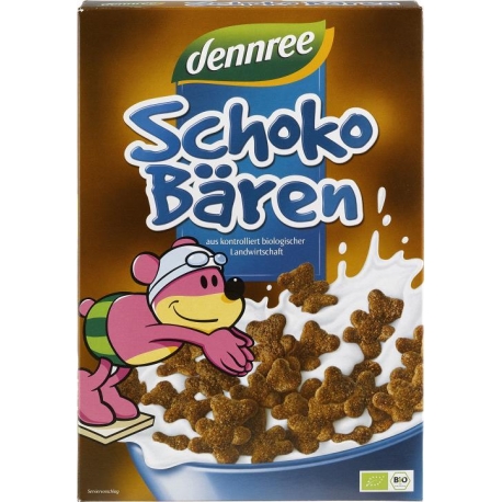 PŁATKI ŚNIADANIOWE MISIE CZEKOLADOWE BIO  250 g - DENNREE