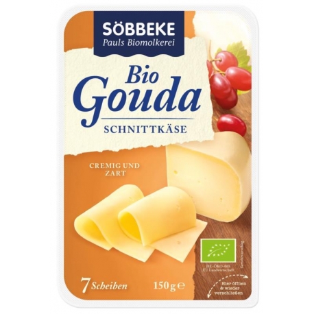 SER GOUDA PLASTRY 45% TŁUSZCZU BIO 150 g  - SOBBEKE