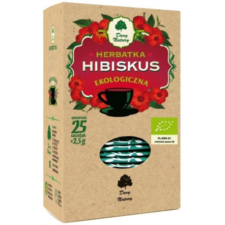 HERBATKA HIBISKUS BIO (25 x 2,5 g) - DAR Y NATURY